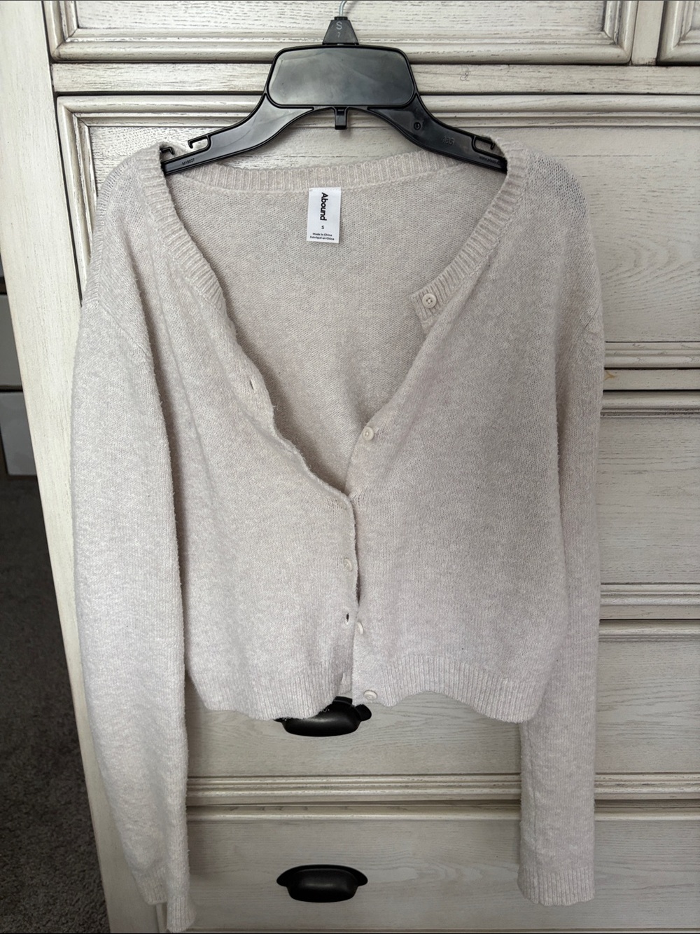 Abound Light Cream Cropped Button Cardigan